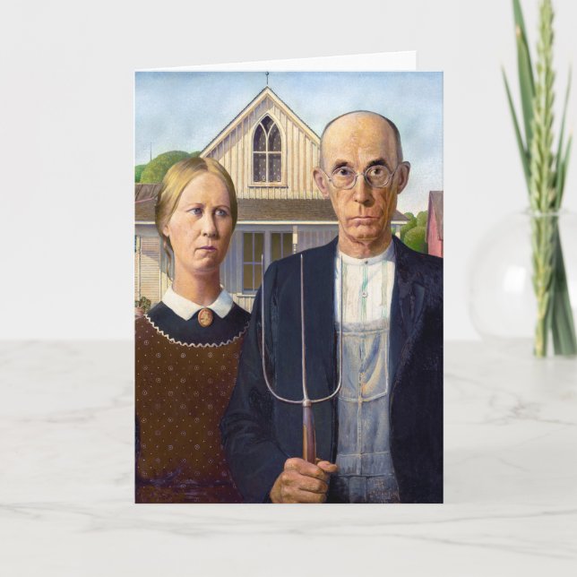 Amerikansk gotin | Grant Wood | Kort (Framsida)