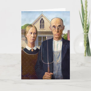 Amerikansk gotin Grant Wood Kort