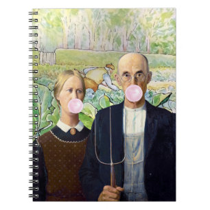 Amerikansk gotisk Rosa Bubble gum Garden Backgroun Anteckningsbok
