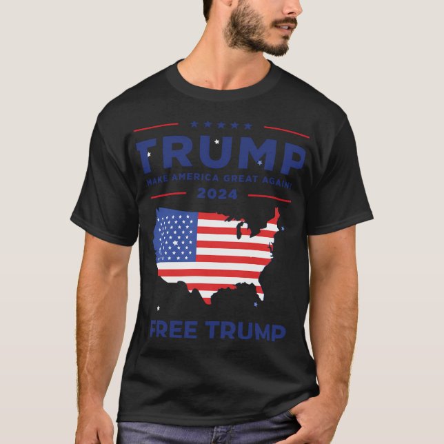 Amerikansk gratis Donald Trump Republican Support  T Shirt (Framsida)