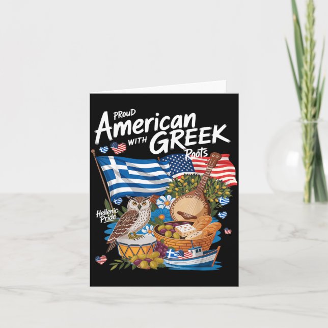 Amerikansk grekisk flagg outfit idé för kvinnor Gr Kort (Framsida)