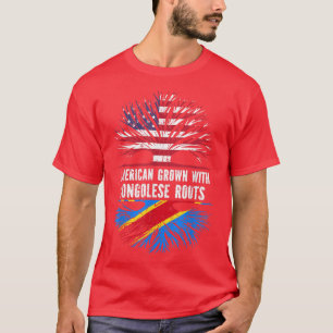 Amerikansk grodd med kongolesiska rötter USA flagg T Shirt