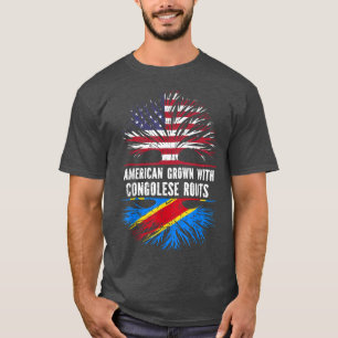 Amerikansk grodd med kongolesiska rötter USA flagg T Shirt