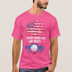 Amerikansk grodd med laotiska rötter USA flagga La T Shirt