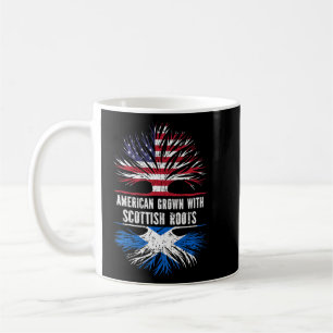 Amerikansk grodd med skotska rötter USA flagga Sco Kaffemugg