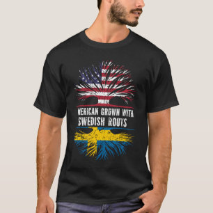 Amerikansk grodd med svenska rötter USA flagga T Shirt