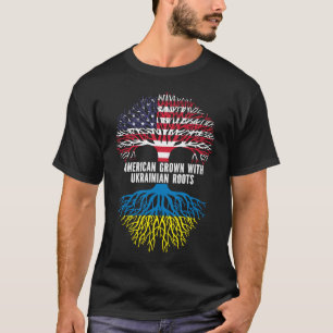 Amerikansk grodd med ukrainska rötter USA flagga T Shirt
