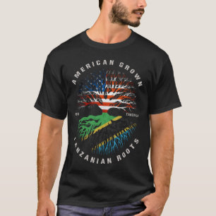 Amerikansk grown Tanzanian Roots Tanzania Flagga T Shirt