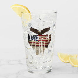 Amerikansk grunge flagga och örn glaskopp