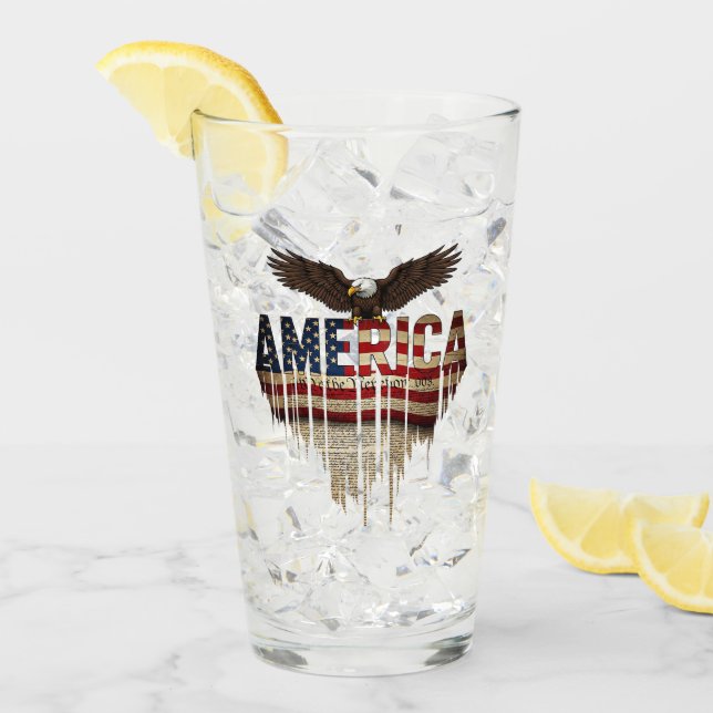 Amerikansk grunge flagga och örn glaskopp (Framsida Ice)