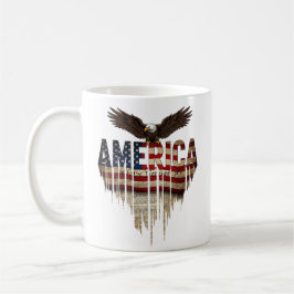 Amerikansk grunge flagga och örn kaffemugg