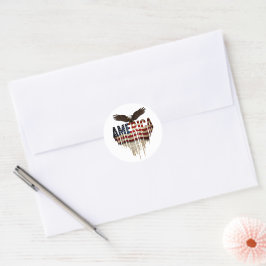 Amerikansk grunge flagga och örn runt klistermärke