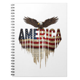 Amerikansk grungeflagga och örn anteckningsbok