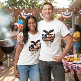 Amerikansk grungeflagga och örn t shirt