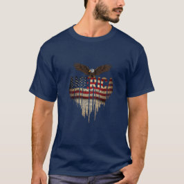 Amerikansk grungeflagga och örn t shirt