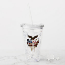 Amerikansk grungeflagga och örn take away mugg