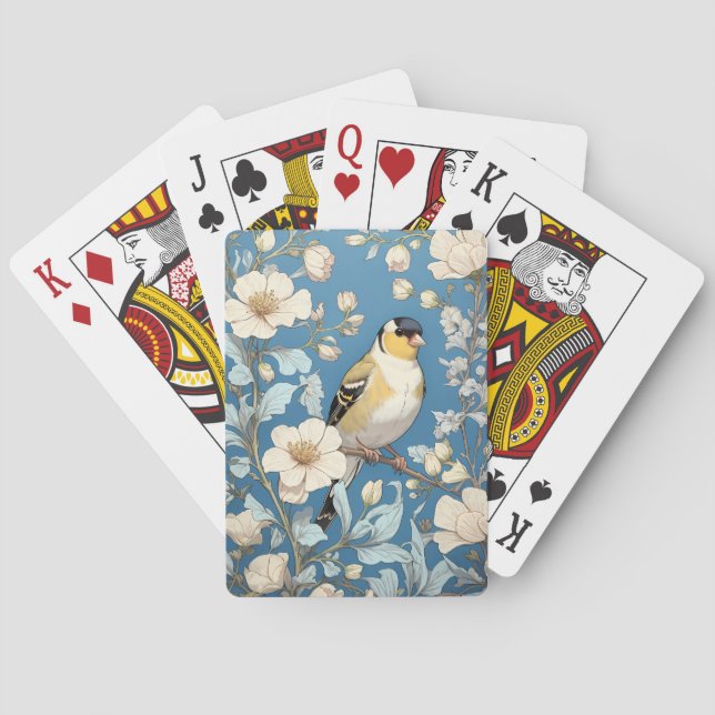 Amerikansk Guldfink William Morris Inspirerad Casinokort (Baksidan)