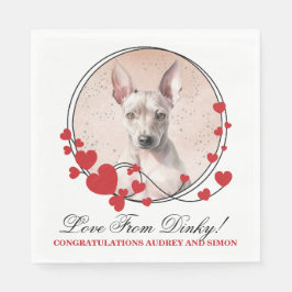 Amerikansk hailess Terrier Bröllop Napkins with Hu Pappersservett