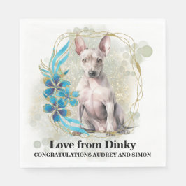 Amerikansk hailess Terrier Bröllop Napkins with Hu Pappersservett