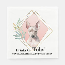 Amerikansk hailess Terrier Bröllop Napkins with Hu Pappersservett