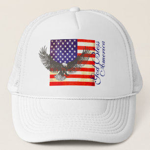 Amerikansk hatt från flagga och örn välsigna dig a keps