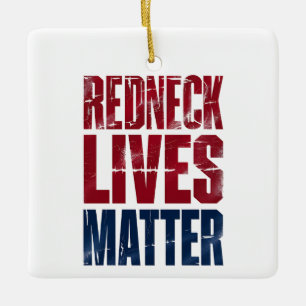Amerikansk helgdag Redneck-fråga 4 juli USA Julgransprydnad Keramik
