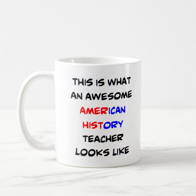 amerikansk historia-lärare, fantastisk kaffemugg (Vänster)