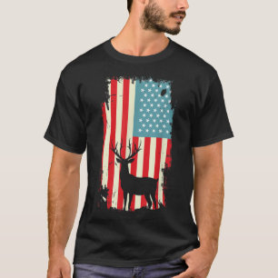 Amerikansk hjortjägare Patriotisk T-shirt för män