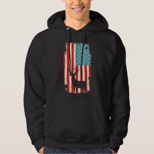 Amerikansk hjortjägare Patriotisk T-shirt för män Hoodie