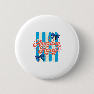 Amerikansk Honey Patriotisk Bow Vintage Shirtsdesi Knapp