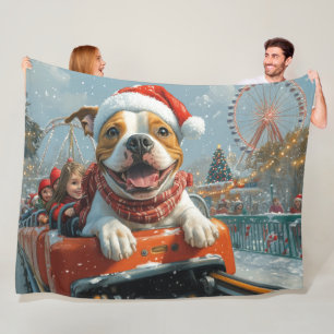 Amerikansk Hund jul Fleecefilt