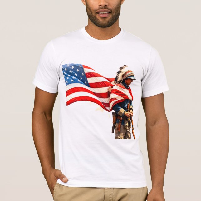 amerikansk indian soldat t shirt (Framsida)