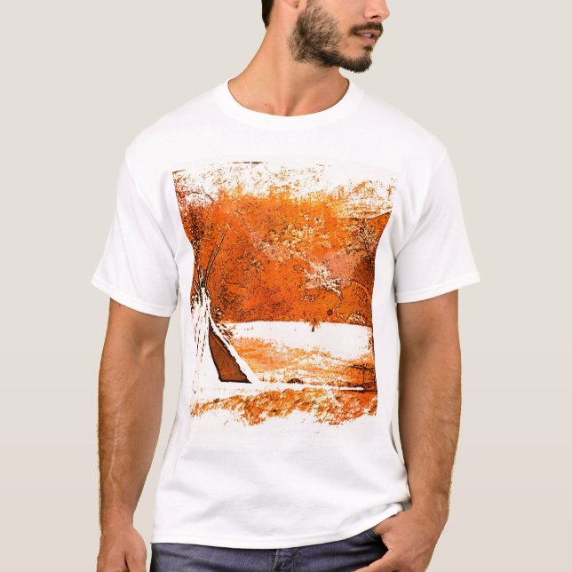 Amerikansk indiansk trätepee miwok t shirt (Framsida)