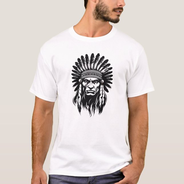 Amerikansk indisk inspiration för Modig krigare T Shirt (Framsida)