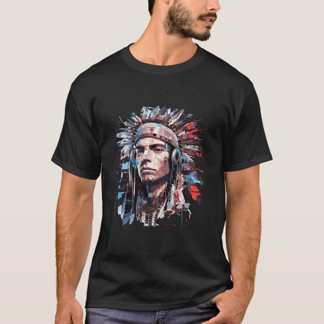 Amerikansk indisk inspiration för Modig krigare T Shirt (Framsida)