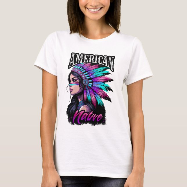 Amerikansk inhemsk flicka t shirt (Framsida)