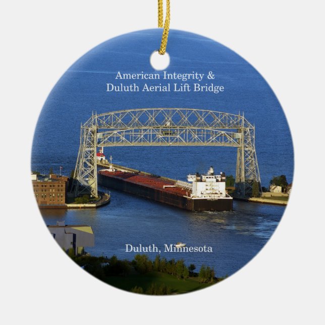 Amerikansk integritet i Duluth-ornament Julgransprydnad Keramik (Framsidan)