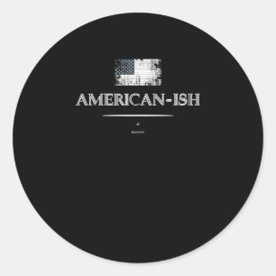 Amerikansk-ish Sticker Runt Klistermärke
