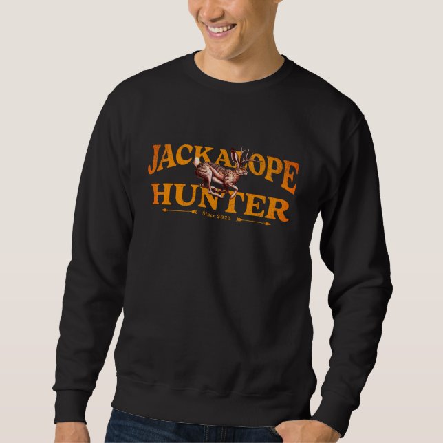 Amerikansk Jackalope-jägare Grafik Lång Ärmad Tröja (Framsida)
