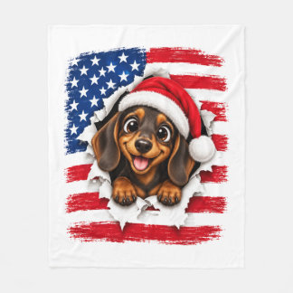 Amerikansk jul Dachshund Fleecefilt