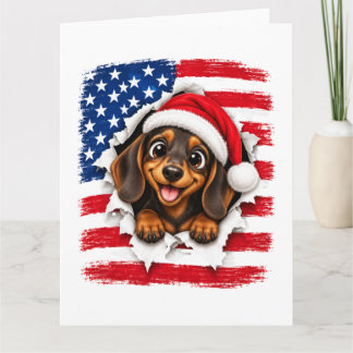 Amerikansk jul Dachshund Kort