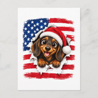 Amerikansk jul Dachshund Meddelande Vykort