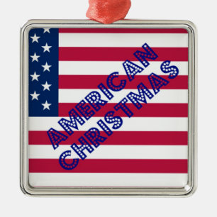 Amerikansk julFlagga Julgransprydnad Metall