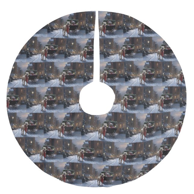 Amerikansk julhögsäsong julgransmatta borstad polyester (Framsidan)