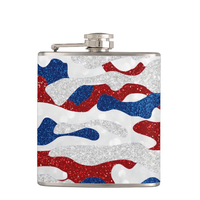 Amerikansk kamouflage 4 juli glitter fickplunta (Framsidan)