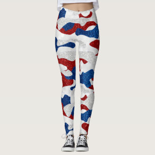Amerikansk kamouflage 4 juli glitter leggings