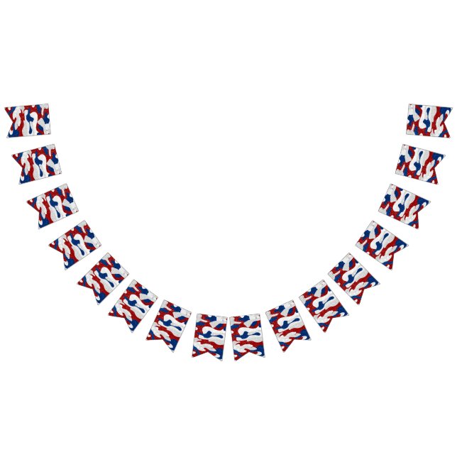 Amerikansk kamouflage 4 juli glitter vimplar (Alla)