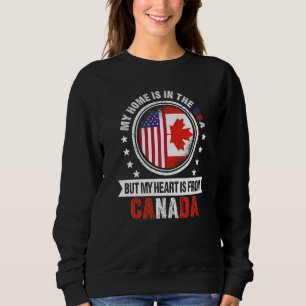 Amerikansk kanadensisk flagghjärta från Kanada Ame T Shirt