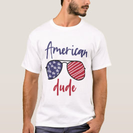 Amerikansk Kille Patriotisk T Shirt