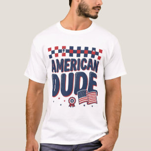 Amerikansk Kille Patriotisk Vintage T-Shirt Design
